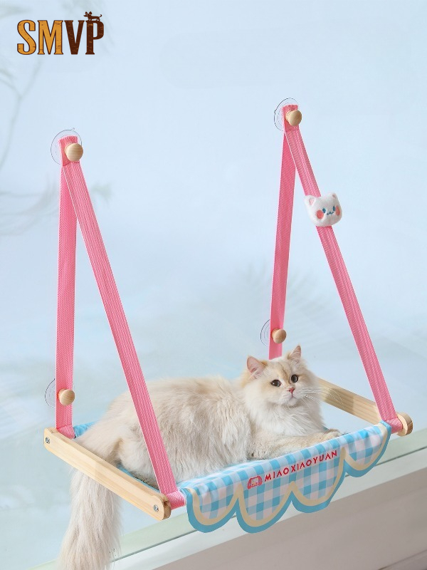 Cat Window Perch - Rede de Descanso para Gatos Rosa