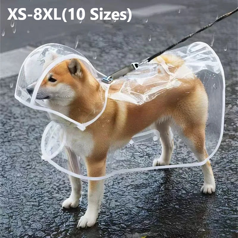 Dog Raincoat - Capa de Chuva Transparente para Cães